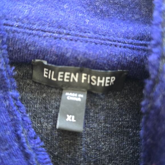 Eileen Fisher Felted Merino Wool Blazer Jacket Size XL Navy Lagenlook Minimalist - Picture 7 of 10